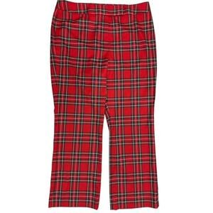 Preston & York size 10 Pants Fancy Cherry Red York Plaid Straight Wide Leg $109